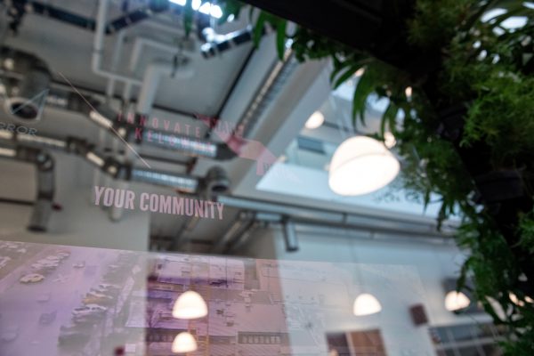 Innovation Centre signage that reads "Your Community"